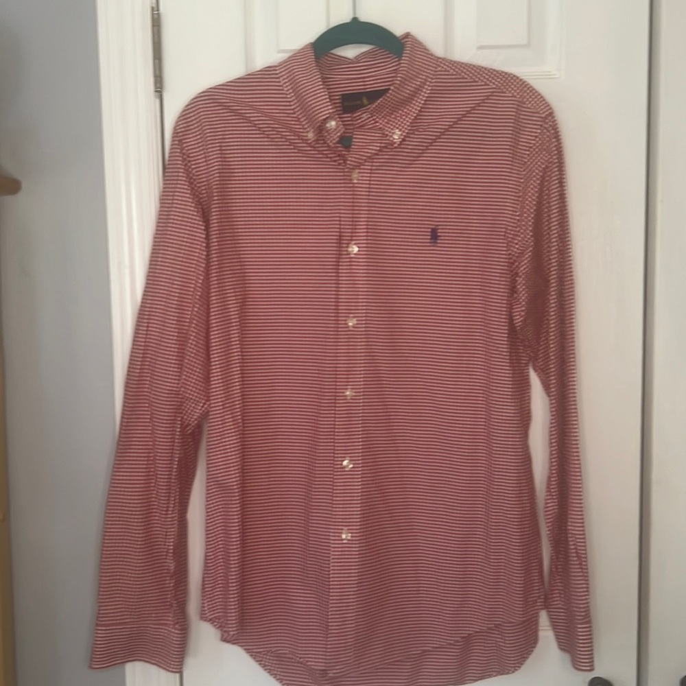 Men's Ralph Lauren Red Plaid Dress Shirt size M  Perfect for Valentines Day!